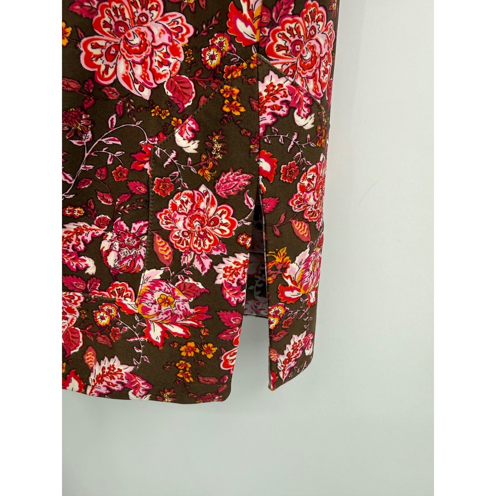 Jude Connally Dress Womens Medium Brown Pink Floral Sleeveless V-Neck Shift - Picture 4 of 9